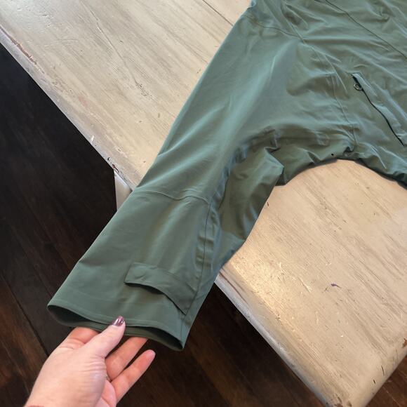 Fabletics Hunter Green Cropped Erica Full Zip Hooded Jacket Women’s Sz XXL - Picture 2 of 12